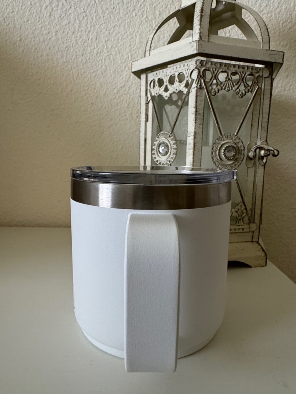 Yeti Rambler White Mug Ceramic Lining Stainless 14oz Mug Clear Magslider Lid - Picture 4 of 7